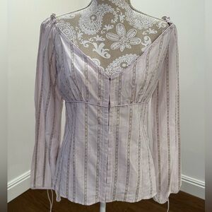 Express light purple peasant top
